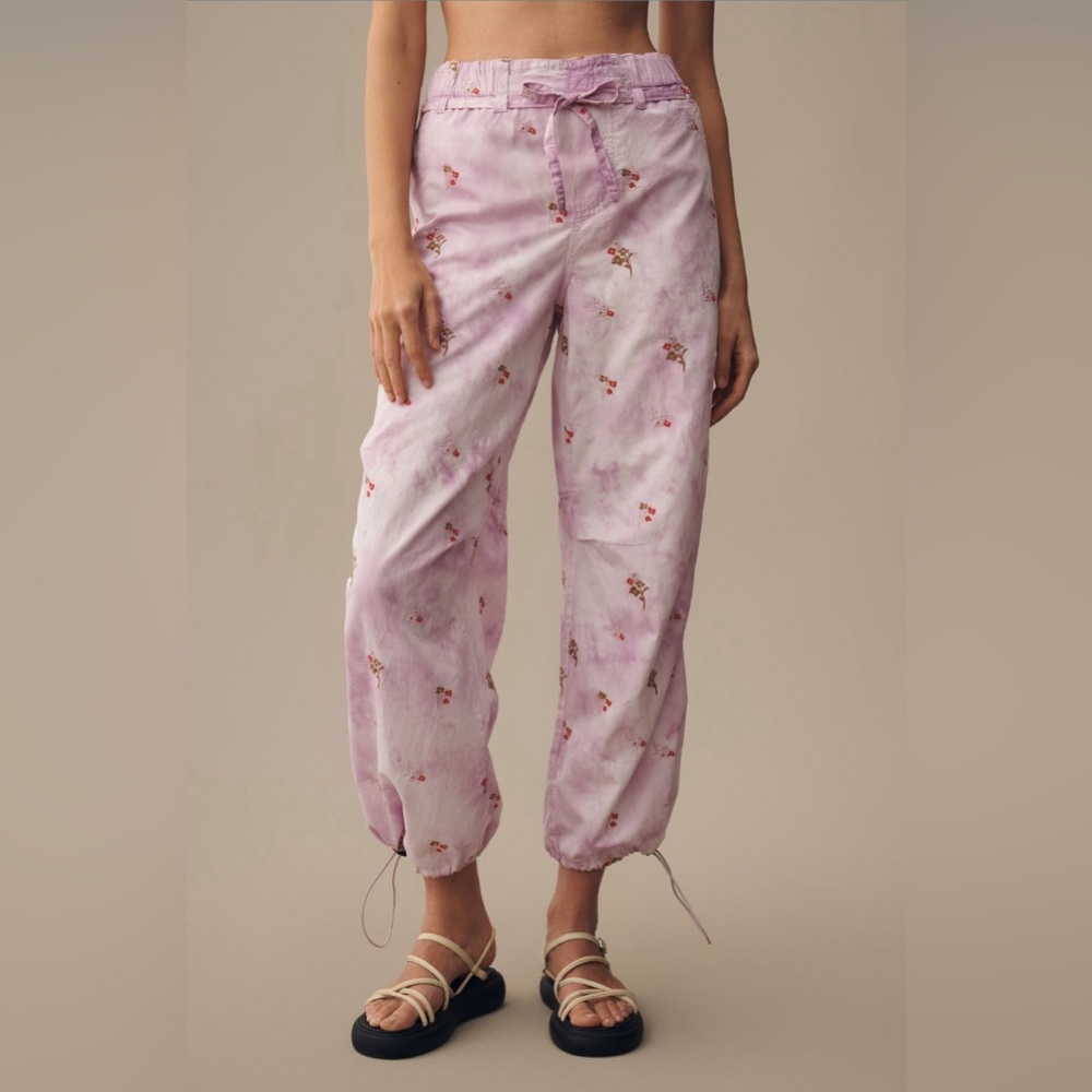✨ Anthropologie Ditsy Tie-Dye Parachute Pants Sz XL
